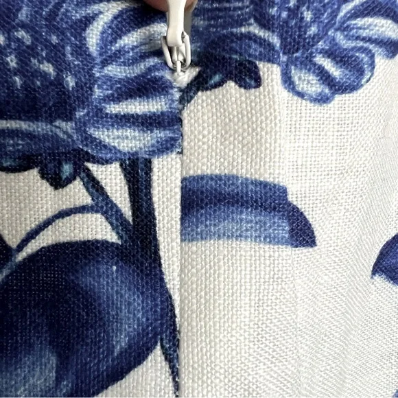 farm rio floral cascade wavy linen sleeveless midi dress Farm Rio Floral Cascade Wavy Midi Dress - Blue Floral Cascade Off-White